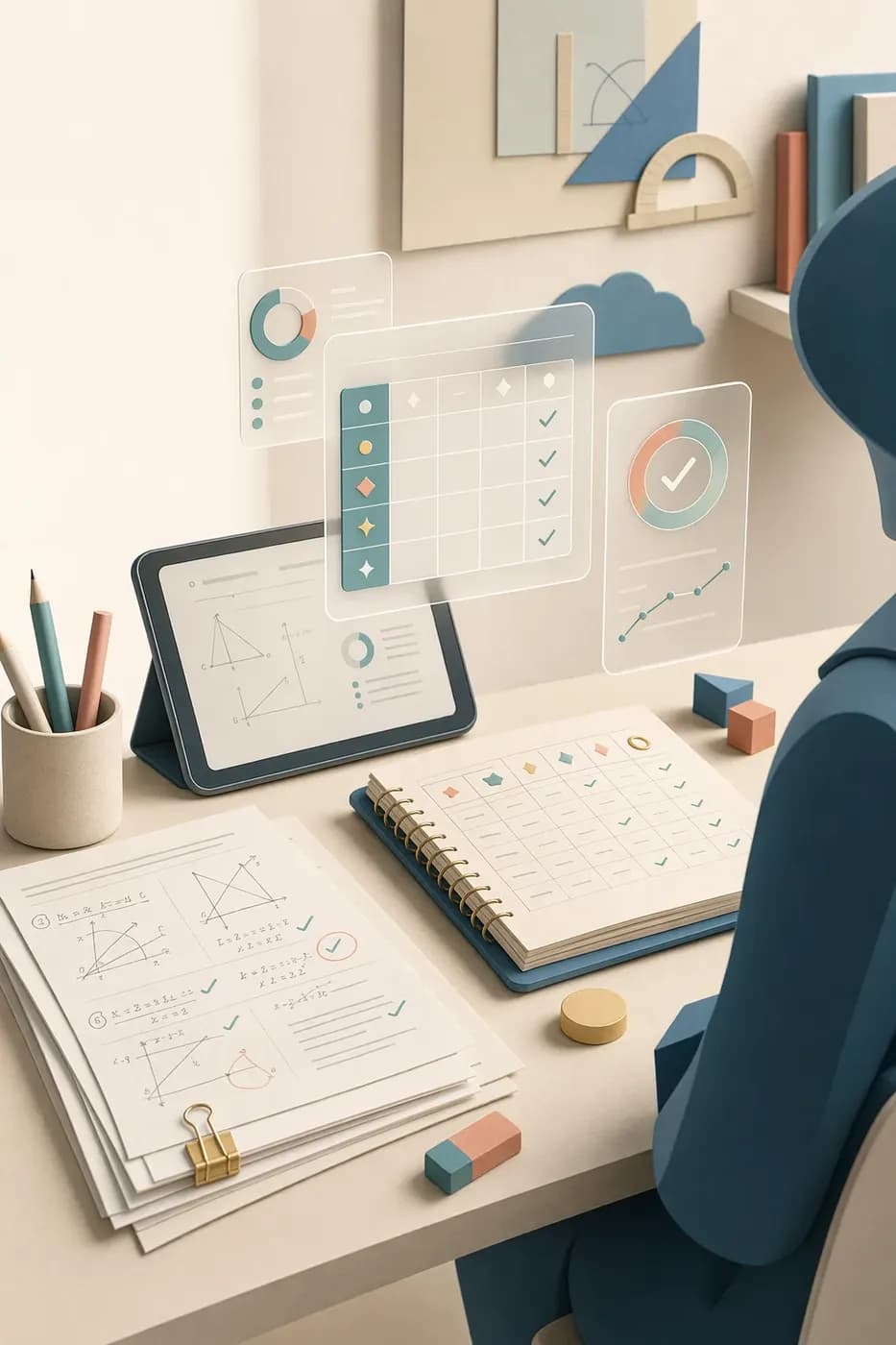 AI-assisted math grading workspace